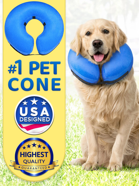 Inflatable Dog Cone (Extra-Large), after Surgery Anti-Bite Lick Wound Soft & Comfortable Protective Collar for Cats & Dogs by