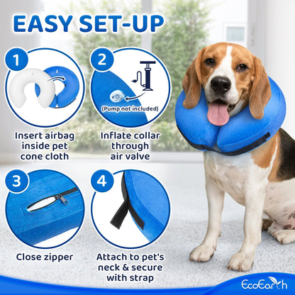 Inflatable Dog Cone (Extra-Large), after Surgery Anti-Bite Lick Wound Soft & Comfortable Protective Collar for Cats & Dogs by