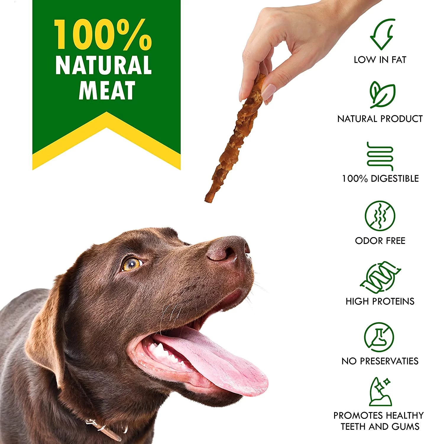 Dog Smoked Rawhide Sticks Wrapped Chicken & Pet Natural Chew Treats - Grain Free Organic Meat & Healthy Human Grade Dried Snacks in Bulk - Best Twists for Training Small & Large Dogs - Lab Tested