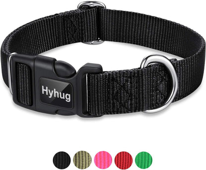 Pets Classic Regular Heavy Duty Nylon Dog Collar (Medium, Black)