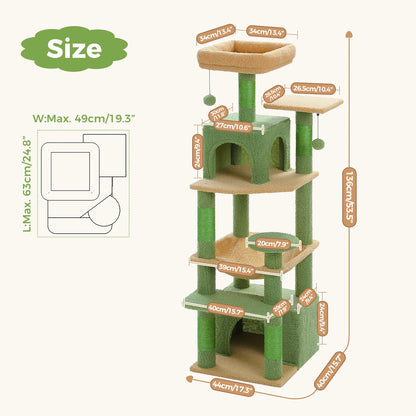 Multi-Level Cat Tree Luxury Cat Tower with Condo Hammock Cat Scrapers with Scratching Post Cat Accessories Cat Toy