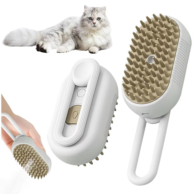 3-In-1 Dog Hair Brush Cat Hair Brush Electric Pet Cleaning Brush Steam Spray Brush Massage Hair Removal Comb anti Flying Brush