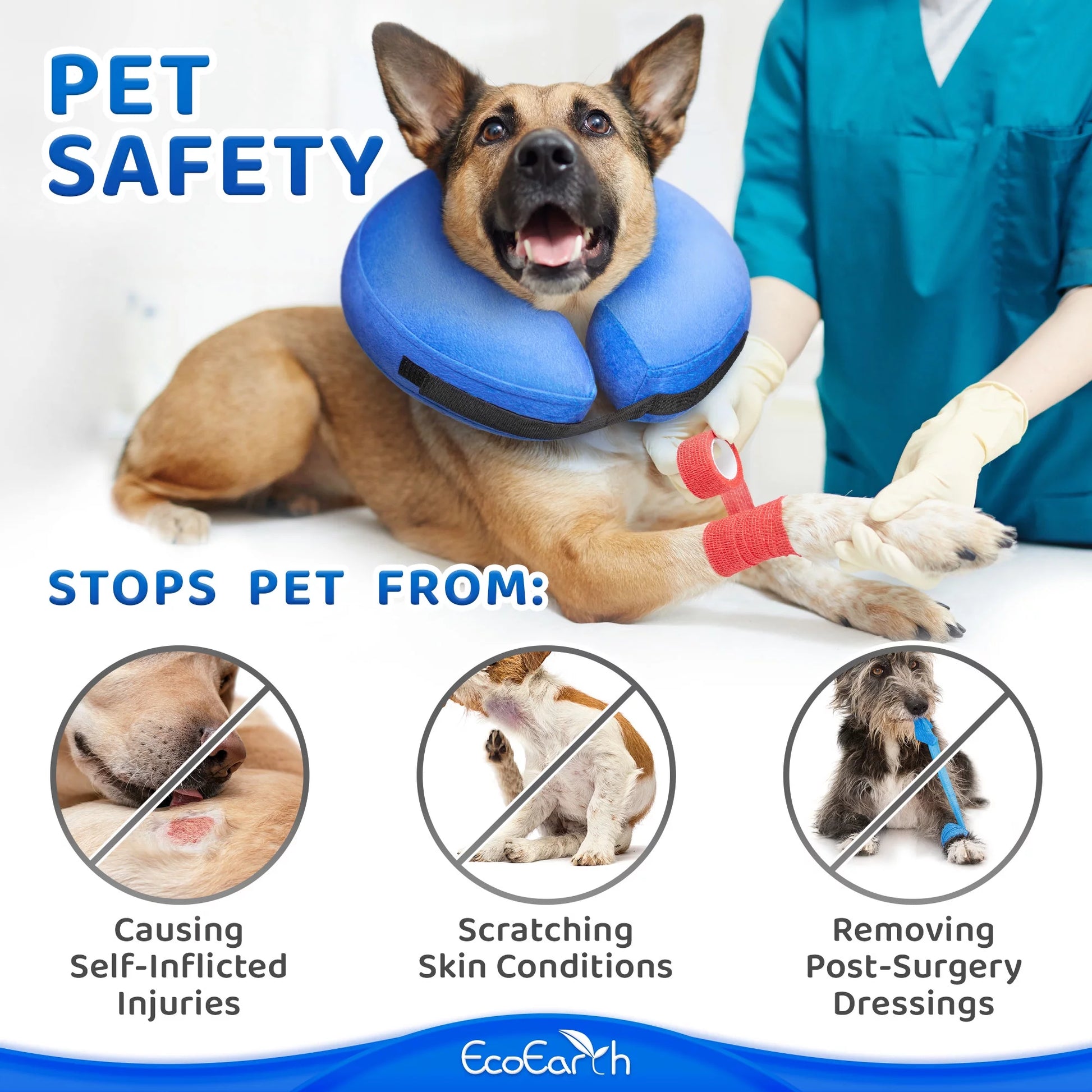 Inflatable Dog Cone (Extra-Large), after Surgery Anti-Bite Lick Wound Soft & Comfortable Protective Collar for Cats & Dogs by