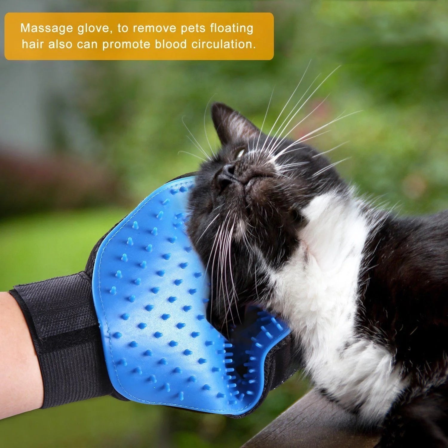 Pet Grooming Gloves Brush Dog Cat Hair Remover Mitt Massage Deshedding 1 Pair Blue